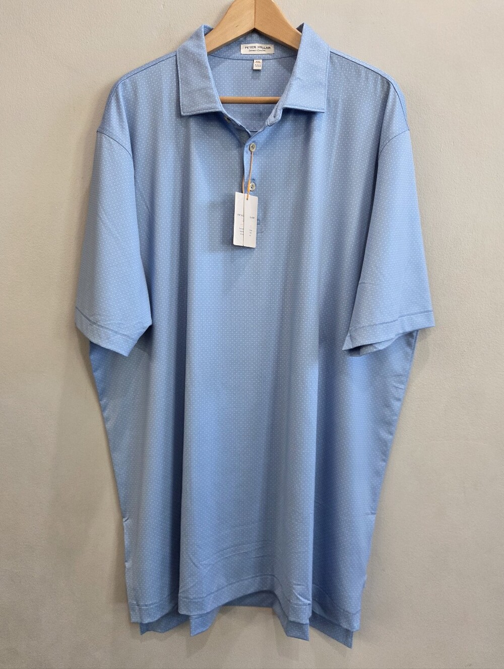PETER MILLAR Summer Comfort TESSERACT Golf Performance Polo Blue Shirt Men's XXL